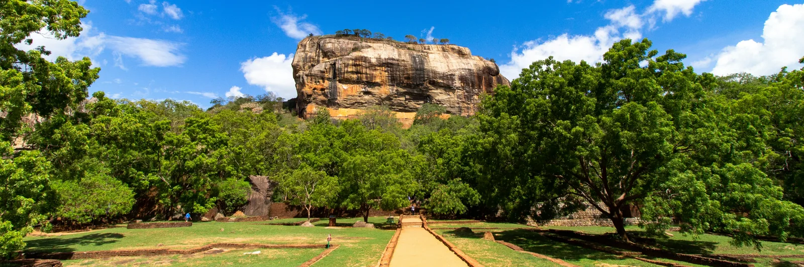 Sigiriya Rock Fortress above its gardens in Sri Lanka