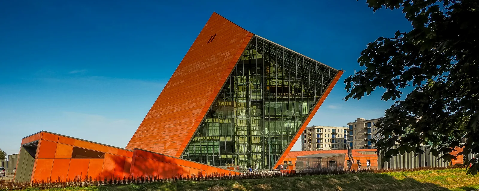 The angular Museum of the Second World War beside the water in Gdańsk, Poland