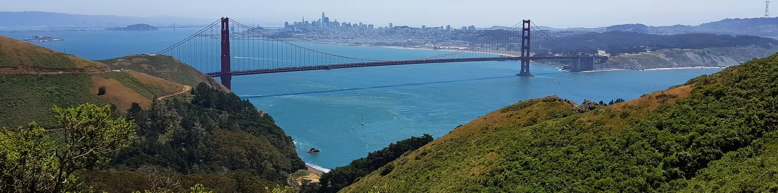 Golden Gate Bridge and San Francisco Bay from the Marin Headlands, United States