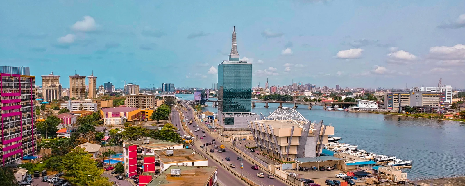 Civic Towers and waterfront architecture in Lagos, Nigeria