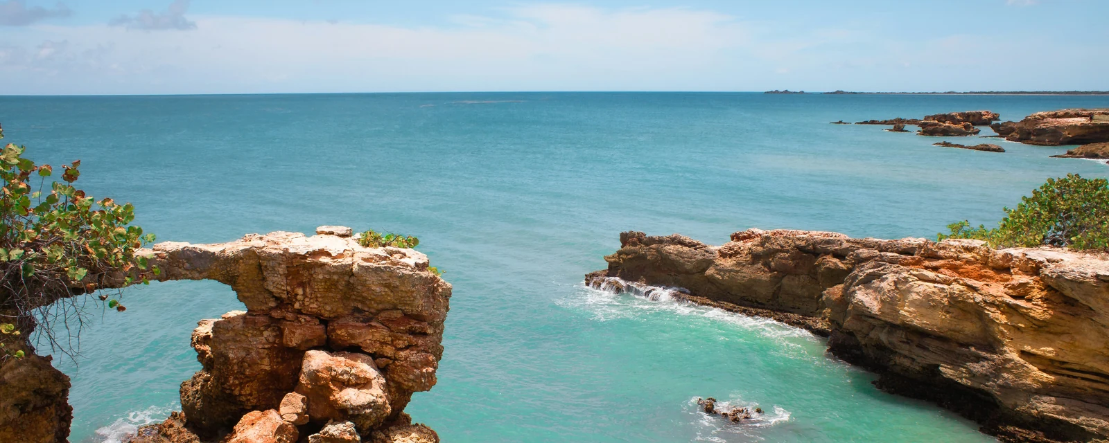 Rock formations and clear turquoise water at Cabo Rojo, Puerto Rico
